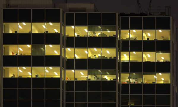 HighRiseNight0006 - Free Background Texture - building facade high rise night dark window 